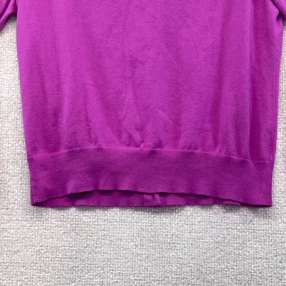 Lands' End Women's Fuchsia Cardigan M Medium Purple Button‎ Front Sweater - Picture 13 of 16